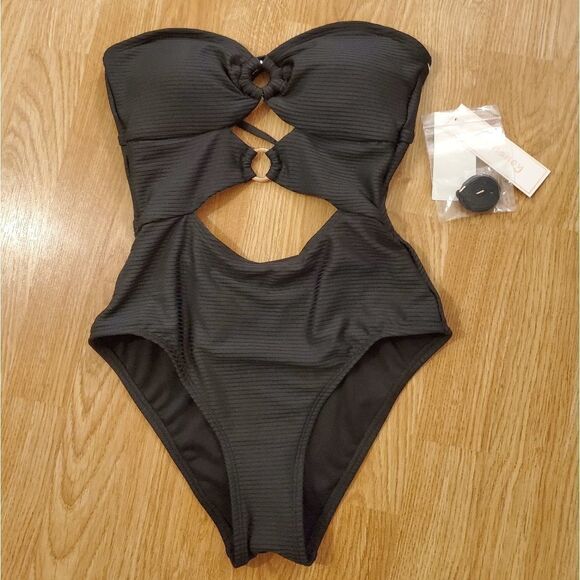 Hula Honey Juniors' Ribbed One-Piece Swimsuit- NEW - Picture 4 of 16